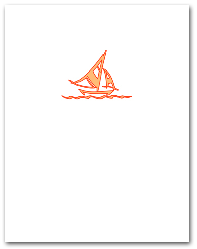 Bright Orange Sailboat Larger