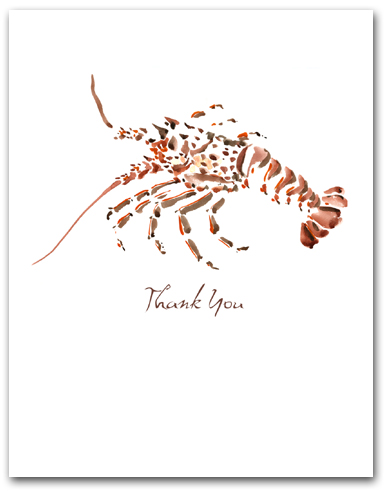Lobster Small Watercolor Thank You Larger