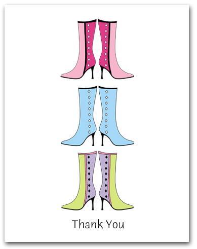 Three Colorful Pairs Woman�s Boots Thank You Larger