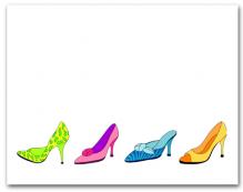 Four Row Colorful High Heeled Woman�s Shoes