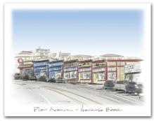 Hermosa Beach California Historic Pier Avenue Stores Large Horizontal
