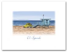 Lifeguard Tower Yellow Truck on Beach El Segundo California Small Horizontal