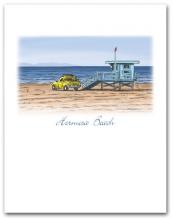 Lifeguard Tower Yellow Truck on Beach Small Hermosa Beach California Vertical