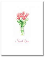 Multiple Dark Pink Tulips in Glass Jar Small Thank You