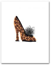 One Woman�s High Heeled Shoe Leopard Pattern