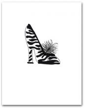 One Woman�s High Heeled Zebra Pattern Shoe
