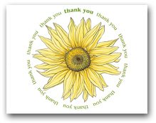 Single Large Yellow Sunflower Ring of Thank You Words