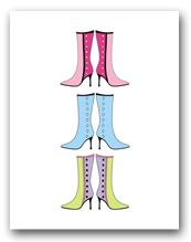 Three Colorful Pairs Woman�s Boots